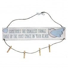 'Petit Cheri' MDF Hanging Plaque Pegs - Little Things Blue